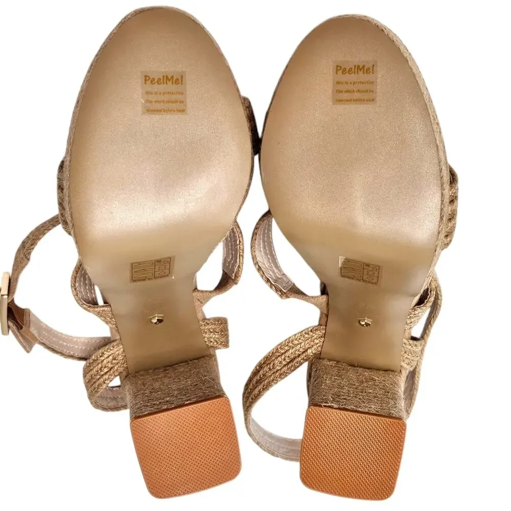 RAYE Akita Platform Sandals in Tan Size 9.5